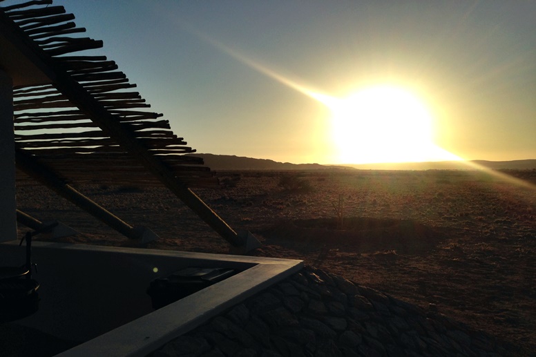 Lodge in Namibia bei Sonnenuntergang