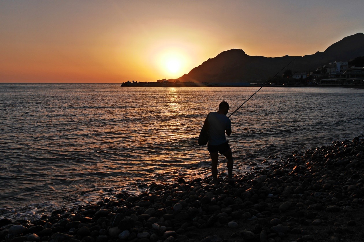 Angler in Plakias auf Kreta