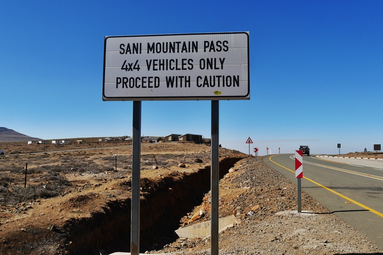 Schild am Sani Pass