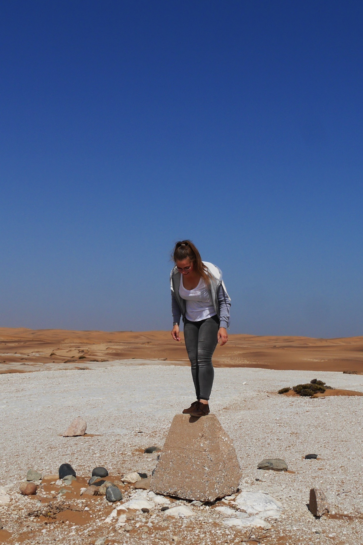 Lieschenradieschen auf einem Stein in der Namib Wüste