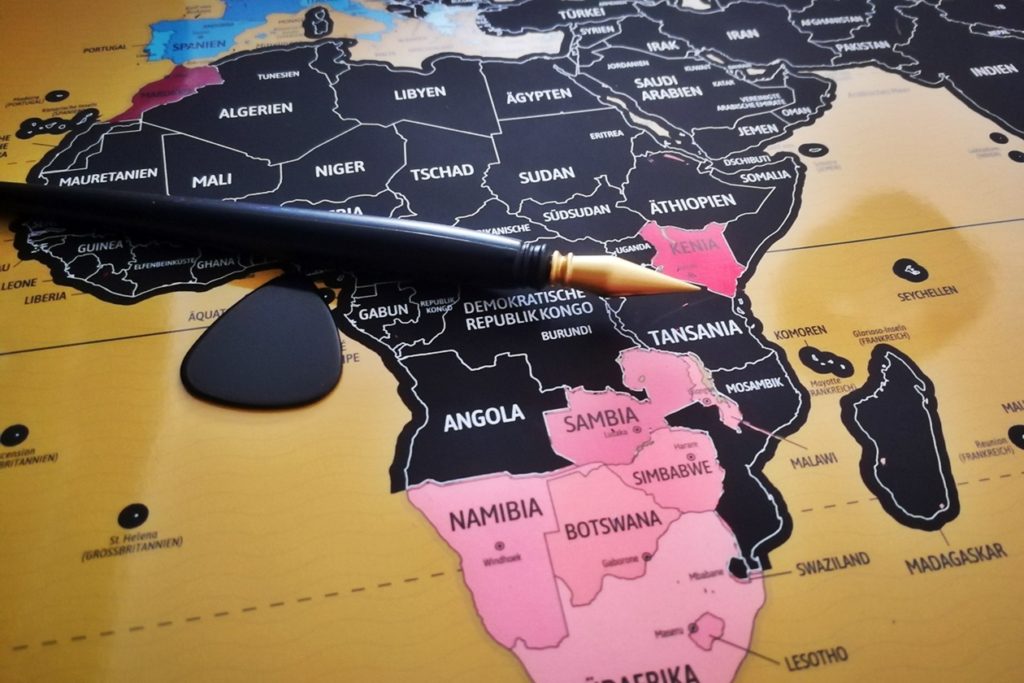 Die Länder der Weltkarte zum Rubbeln sind optisch aufeinander abgestimmt.
