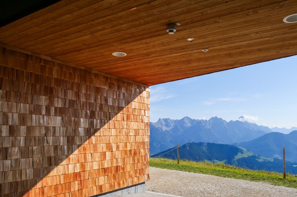 Blick aus der Bergstation der Streubödenbahn