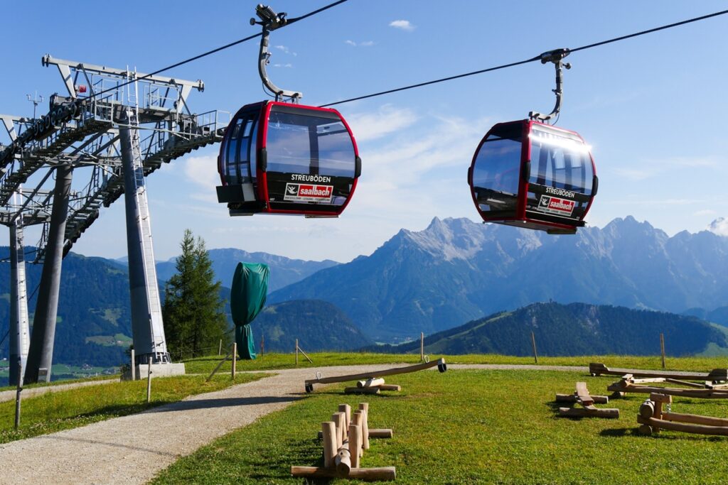 Gondeln der Streubödenbahn
